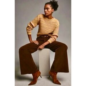 ANTHROPOLOGIE Ribbed Obi Melange Crewneck Sweater Pullover Knit Marled Small